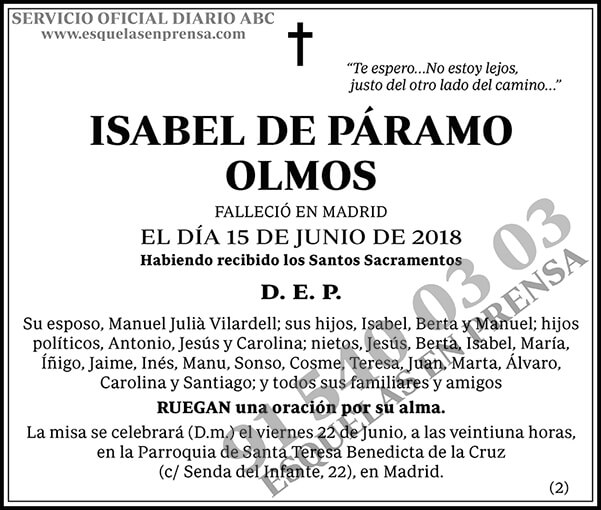 Isabel de Páramo Olmos